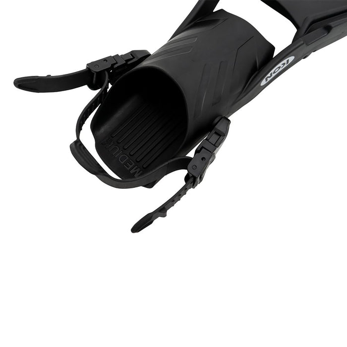 Genesis Icon Open Heel Scuba Diving Fins with TPR Heel Strap and Technical Polymer Compound Blade