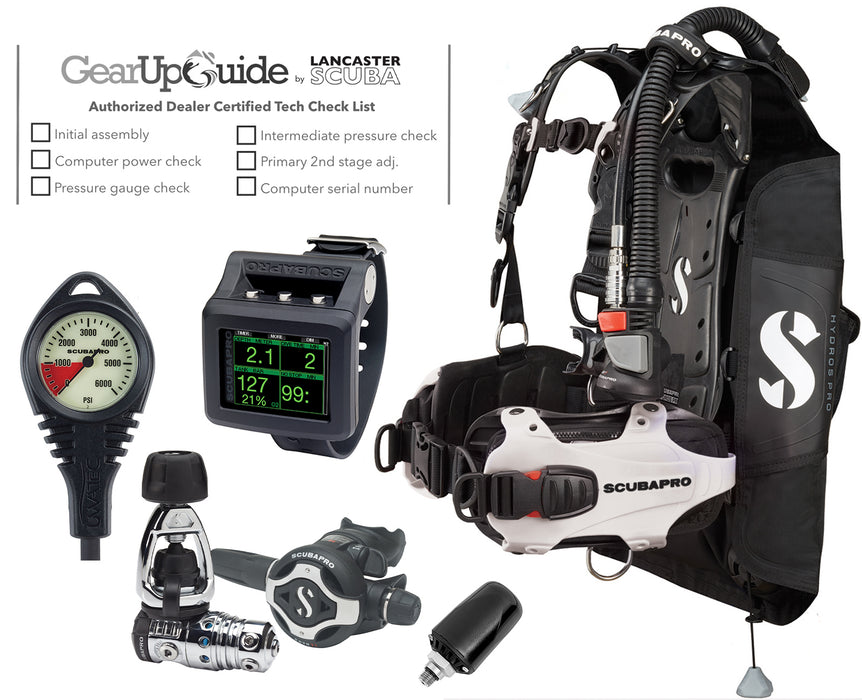 Scubapro High-End Package Hydros Pro Air2 BCD w/ MK25 EVO / S620Ti Reg G2 Wrist Computer w/ Transmitter Certified Assembly by GUPG