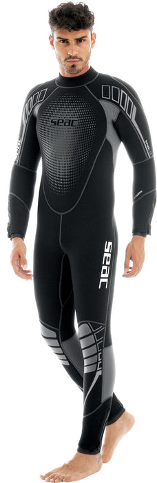 SEAC Komoda Man, Ultra Comfortable Scuba Diving Wetsuit in 3 mm Superelastic Neoprene, Rear Zip