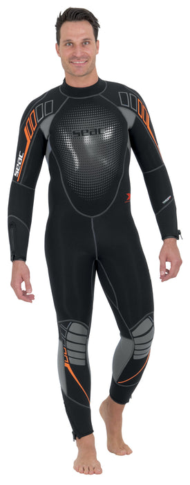 SEAC Komoda Man, Ultra Comfortable Scuba Diving Wetsuit in 5 mm Superelastic Neoprene, Rear Zip