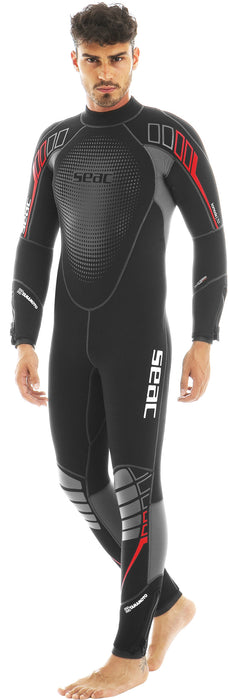 SEAC Komoda Man, Ultra Comfortable Scuba Diving Wetsuit in 7 mm Superelastic Neoprene, Rear Zip