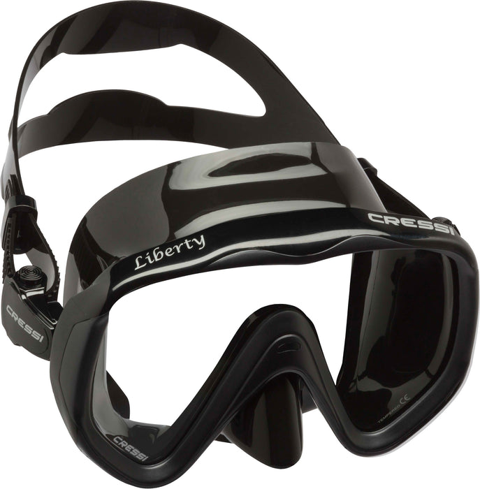 Cressi Liberty SCUBA Diving Mask: Wide View, Soft Silicone Skirt, and Easy Strap Adjustment