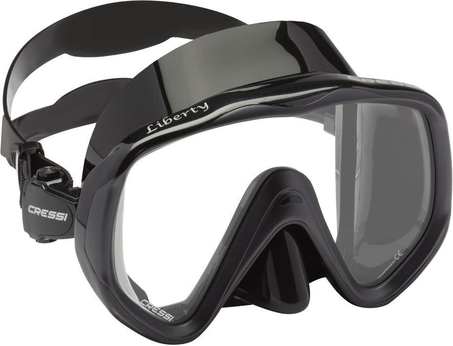 Cressi Liberty SCUBA Diving Mask: Wide View, Soft Silicone Skirt, and Easy Strap Adjustment