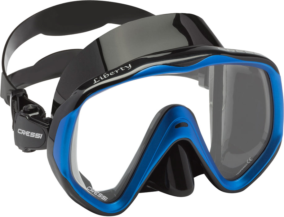 Cressi Liberty SCUBA Diving Mask: Wide View, Soft Silicone Skirt, and Easy Strap Adjustment