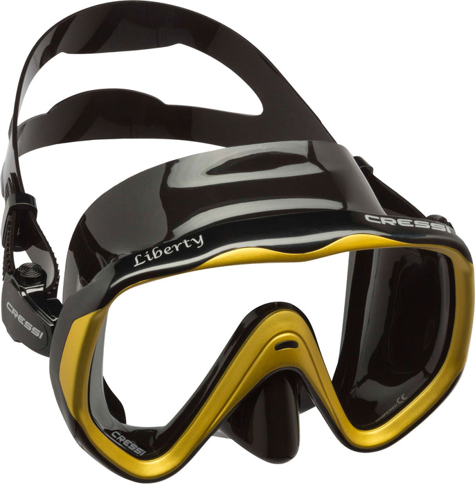 Cressi Liberty SCUBA Diving Mask: Wide View, Soft Silicone Skirt, and Easy Strap Adjustment