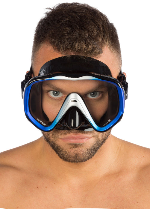 Cressi Liberty SCUBA Diving Mask: Wide View, Soft Silicone Skirt, and Easy Strap Adjustment