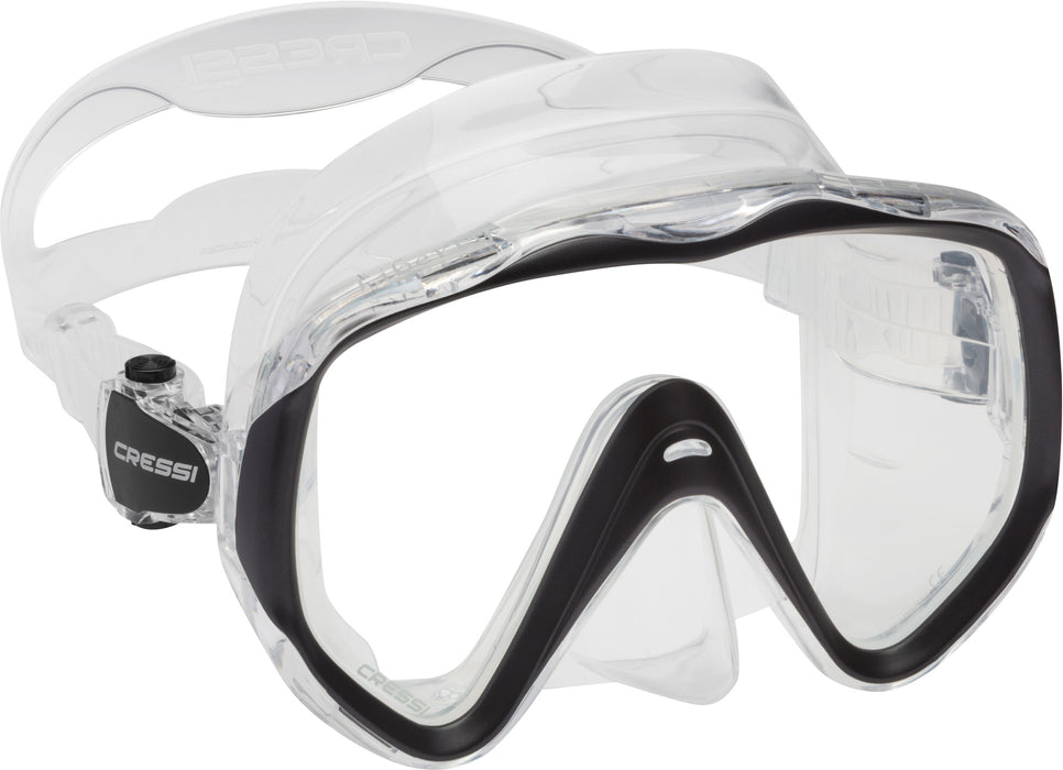 Cressi Liberty SCUBA Diving Mask: Wide View, Soft Silicone Skirt, and Easy Strap Adjustment