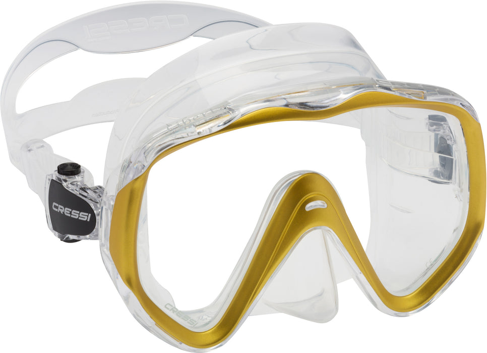 Cressi Liberty SCUBA Diving Mask: Wide View, Soft Silicone Skirt, and Easy Strap Adjustment