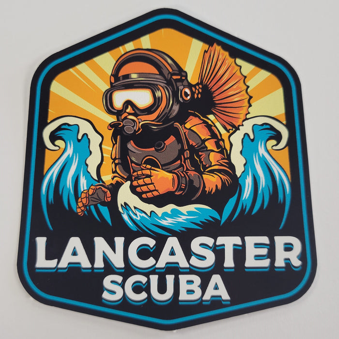 Dive into Style - Lancaster Scuba Center Sticker for Water Enthusiasts - Magnet 3.75" X 4"