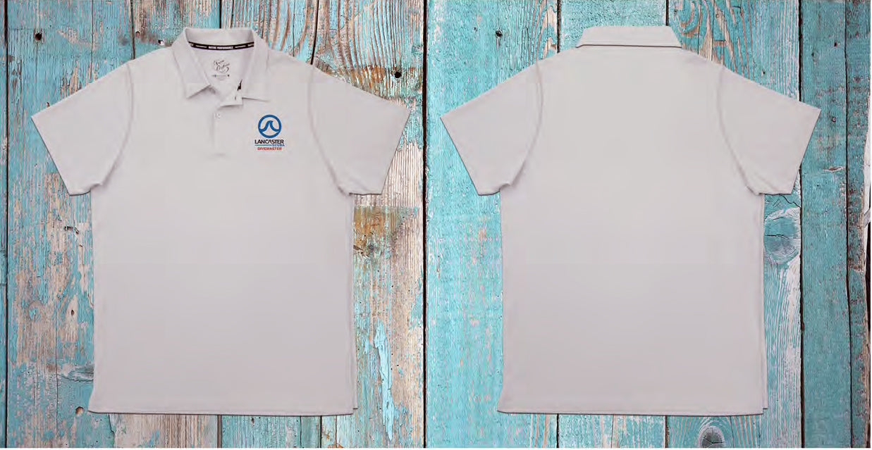 Lancaster Scuba Men's Short Sleeve Pro Polo Shirt with Dive Master Logo