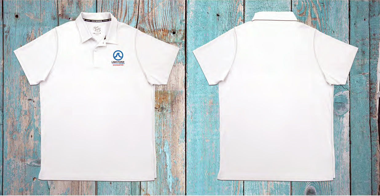 Lancaster Scuba Men's Short Sleeve Pro Polo Shirt with Dive Master Logo