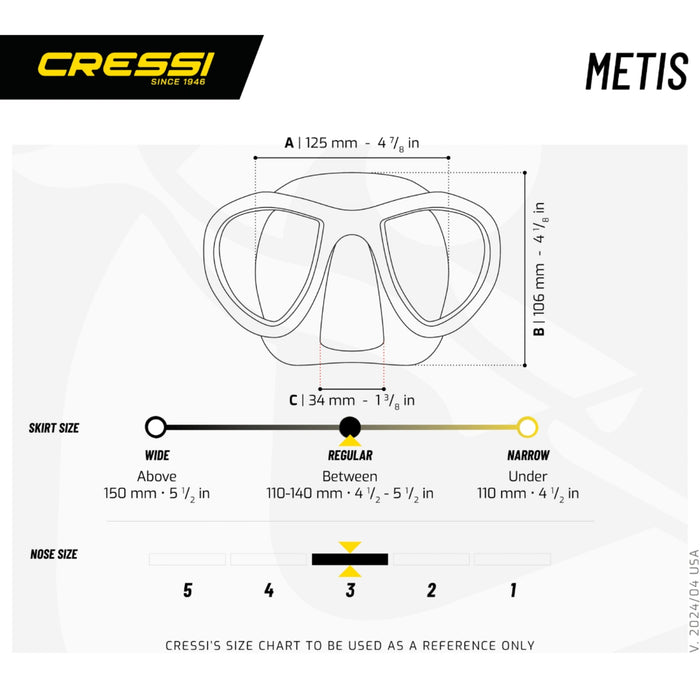 Cressi Metis Anti-Fog Dive Mask for Scuba Diving & Snorkeling