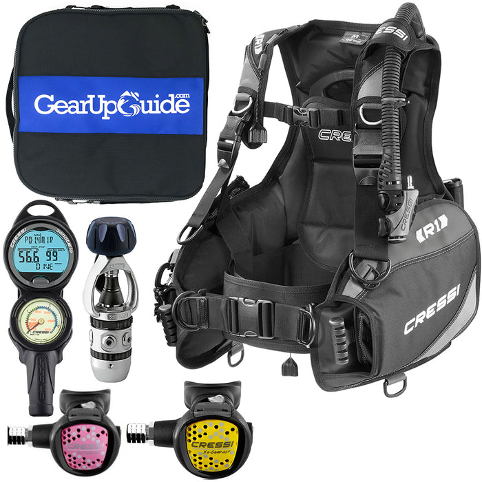 cisa scuba gear Cressi Essential Scuba Diving Gear Package Complete with R1 BCD