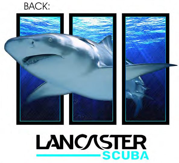 Lancaster Scuba Men's Long Sleeve Performance DriQ Shirt, TriPanel Bull Shark, Anti-Snag and UPF 50+ Sun Protection