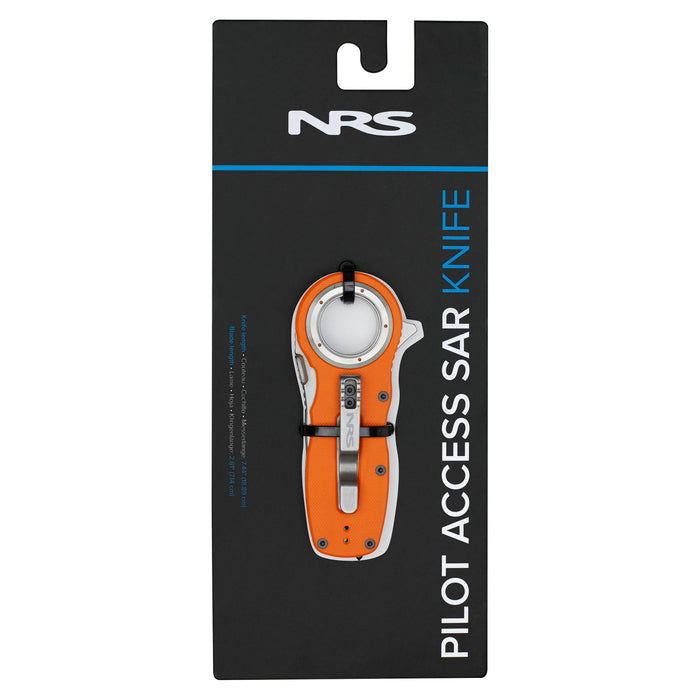 NRS Pilot Access SAR Folding Rescue Knife – Serrated Hawksbill Blade, Glass Breaker, G10 Handle, 4-Way Pocket Clip