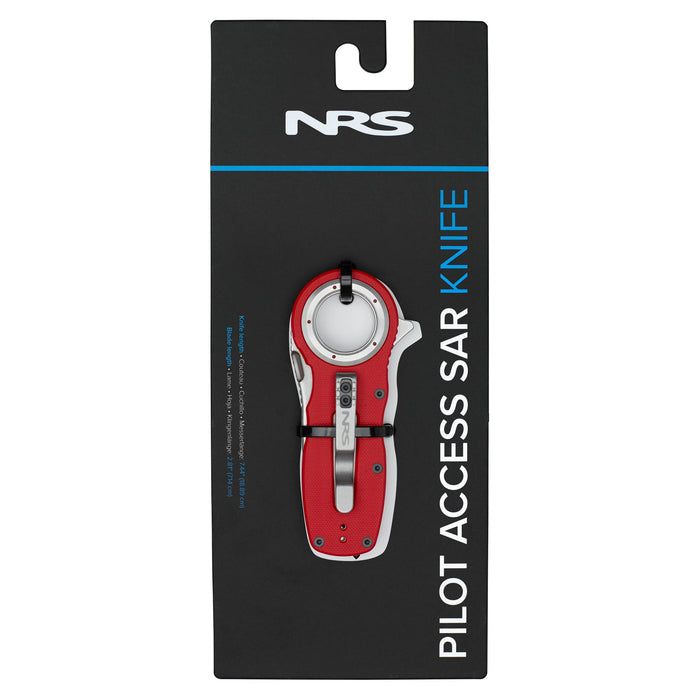 NRS Pilot Access SAR Folding Rescue Knife – Serrated Hawksbill Blade, Glass Breaker, G10 Handle, 4-Way Pocket Clip