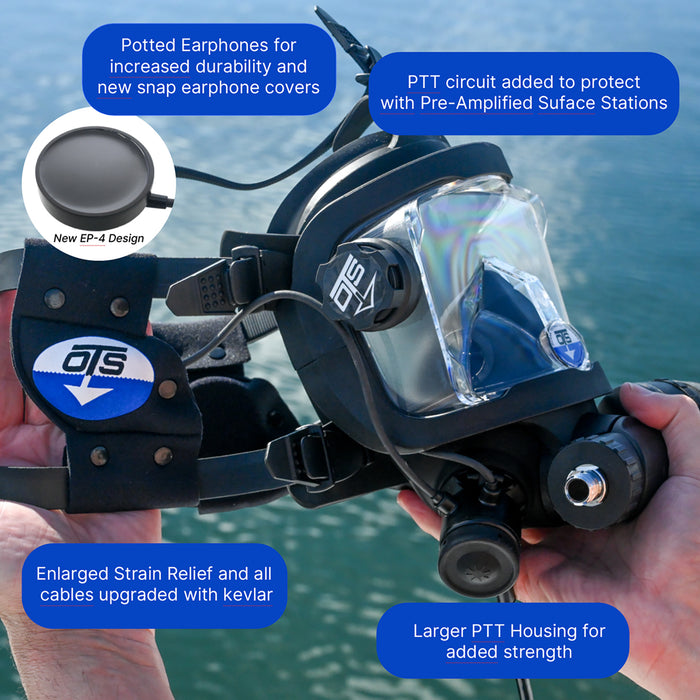 Ocean Technology Systems Upgraded Earphone & Microphone Assembly with Kevlar-Reinforced Cables and Enhanced PTT System