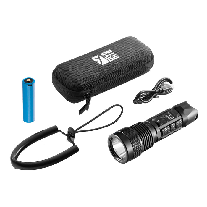 Ocean Technology Systems BX2 Handheld Dive Light – 1000 Lumen LED with Rechargeable Battery & QRM Compatibility