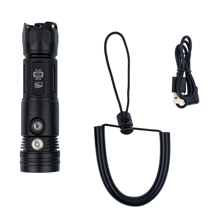 Ocean Technology Systems CX3 Handheld Dive Light – 1900 Lumen Narrow Beam with Magnetic Charging & QRM Compatibility