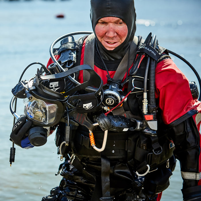 Ocean Technology Systems Guardian Full Face Mask 1.1 with ABV-1, LP Hose & Mask Bag - Rugged Dive Mask with Removable 2nd Stage & Fog-Free Visor