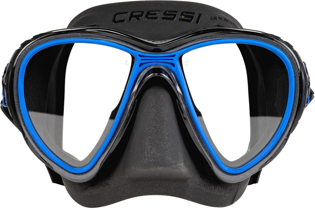 Cressi Quantum Dive Mask - Anti-Fog Thermoregulation Tech, Enhanced Downward Vision, Compact Italian Design