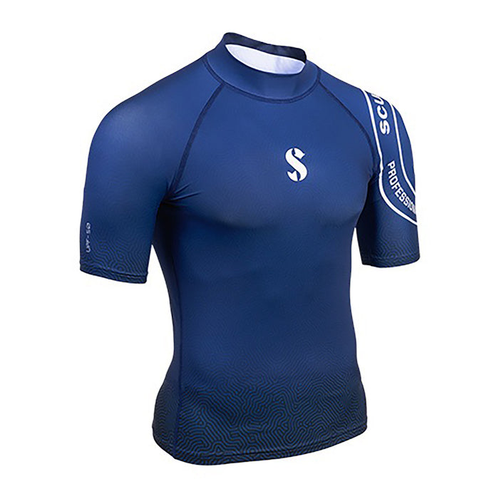 Scubapro Men’s T-Flex Navy Short Sleeve Rash Guard – UPF 50, Recycled Fabric, Ultra-Stretch Performance
