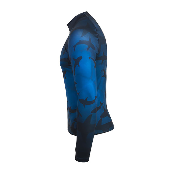 Scubapro Men’s T-Flex Shark Long Sleeve Rash Guard – UPF 50, Recycled Fabric, Ultra-Stretch Performance