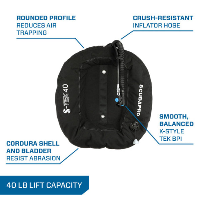Scubapro S-Tek Pro System, Harness, Donut Wing 40 lbs/18kg