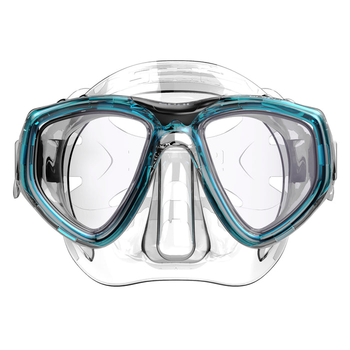 SEAC Clear Dual-Lens Anti-Fog Dive Mask with Tempered Glass & Silicone Skirt