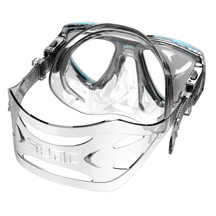 SEAC Clear Dual-Lens Anti-Fog Dive Mask with Tempered Glass & Silicone Skirt