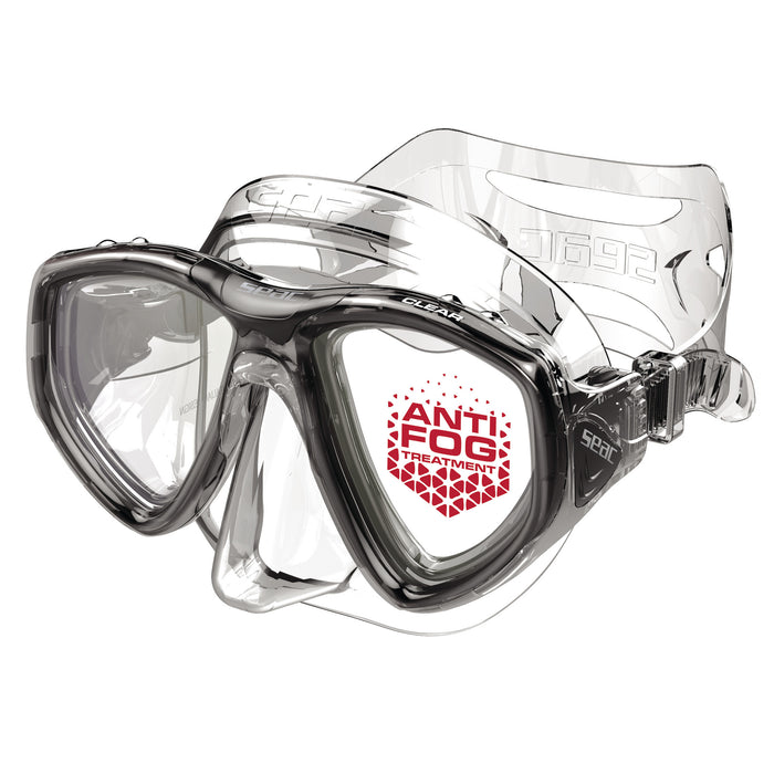 SEAC Clear Dual-Lens Anti-Fog Dive Mask with Tempered Glass & Silicone Skirt