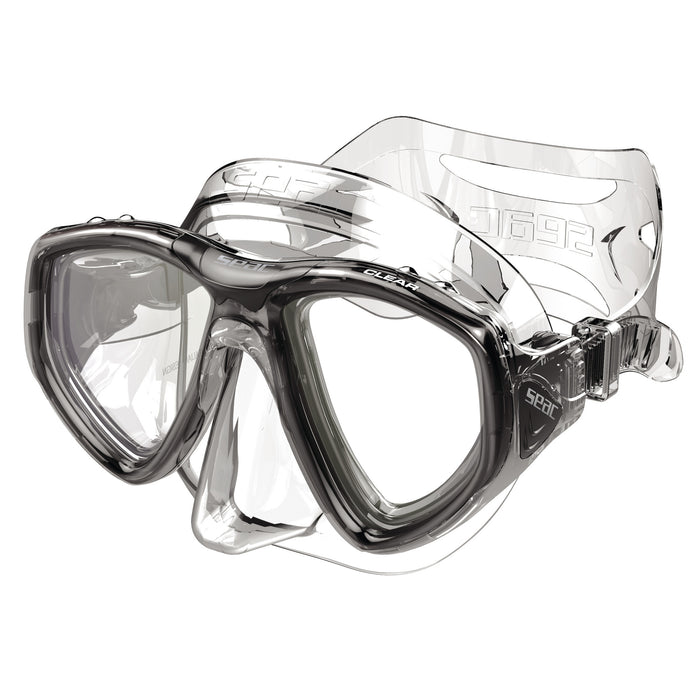 SEAC Clear Dual-Lens Anti-Fog Dive Mask with Tempered Glass & Silicone Skirt