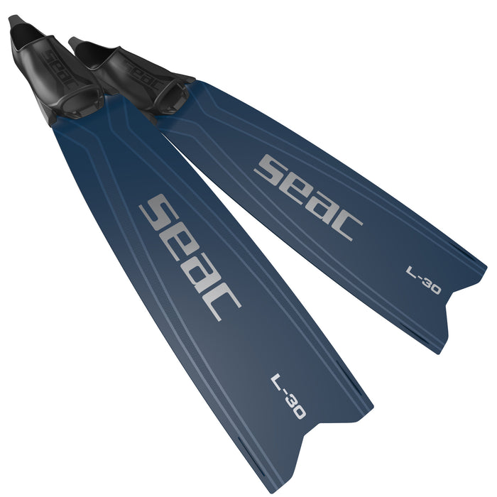 SEAC L-30 Freediving & Spearfishing Long Fins - High-Performance Technopolymer Blade, Comfortable Foot Pocket, 30° Angle Design