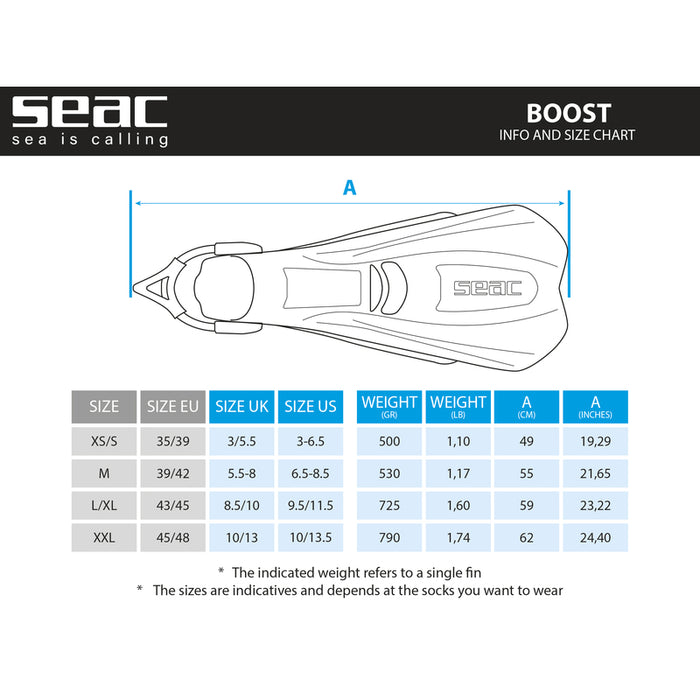 Seac Pinne Boost Open Heel Diving Fins