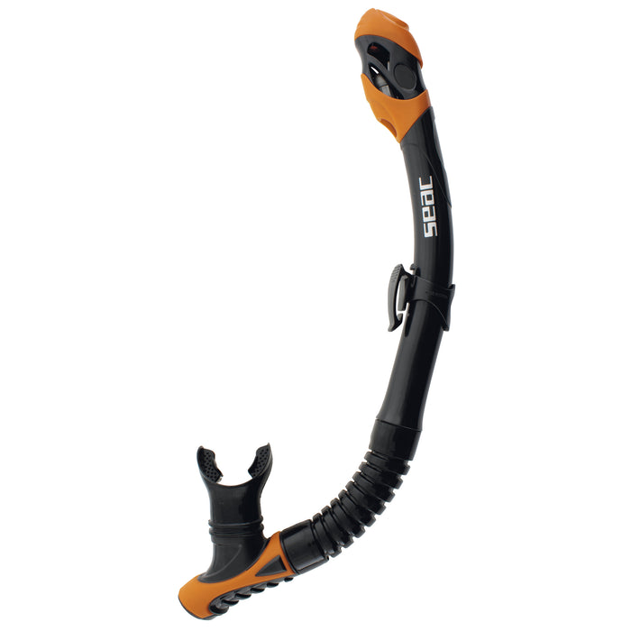 SEAC Reverse Dry Snorkel – Dry Top, Purge Valve & Rotating Silicone Mouthpiece for Scuba Diving