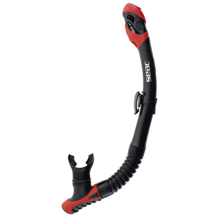 SEAC Reverse Dry Snorkel – Dry Top, Purge Valve & Rotating Silicone Mouthpiece for Scuba Diving