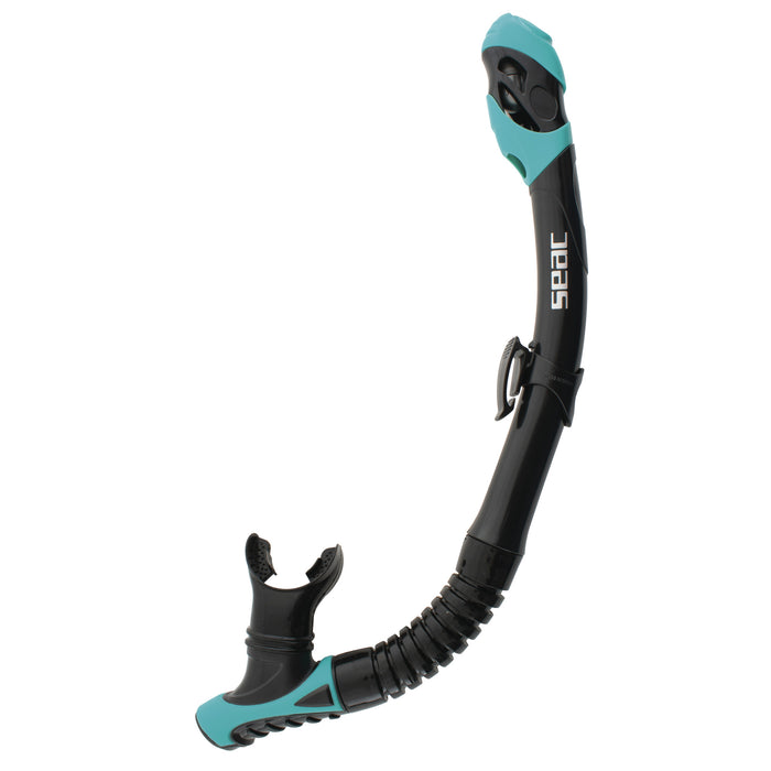 SEAC Reverse Dry Snorkel – Dry Top, Purge Valve & Rotating Silicone Mouthpiece for Scuba Diving