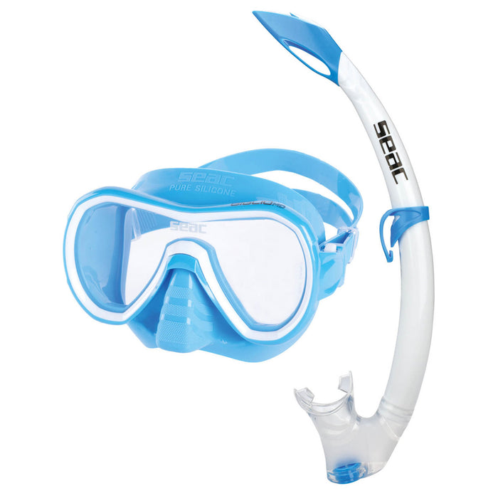 SEAC Giglio Premium Junior Kids Scuba Diving Swimming Snorkeling 100% Pure Silicone Mask Snorkel Set