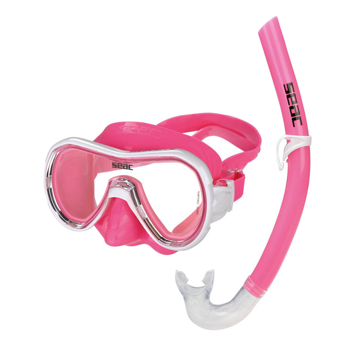 SEAC Panarea Premium Junior Kids Scuba Diving Swimming Snorkeling Mask Snorkel Set Pink