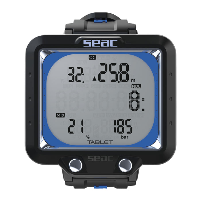 SEAC Tablet Dive Computer + LED Tank Probe Transmitter Set – Multi-Gas with Bühlmann ZHL-16C, Wireless Air Integration & EVA Travel Case