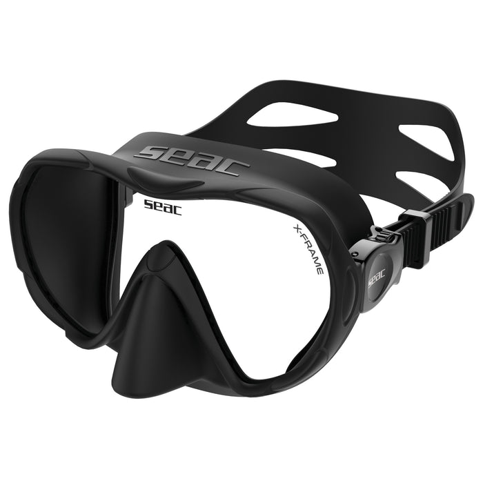 SEAC X-Frame Frameless Dive Mask – Satin-Finish, Low-Volume 4mm Tempered Glass Mask for Scuba, Snorkeling & Freediving