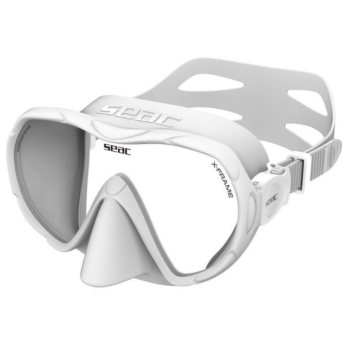 SEAC X-Frame Frameless Dive Mask – Satin-Finish, Low-Volume 4mm Tempered Glass Mask for Scuba, Snorkeling & Freediving