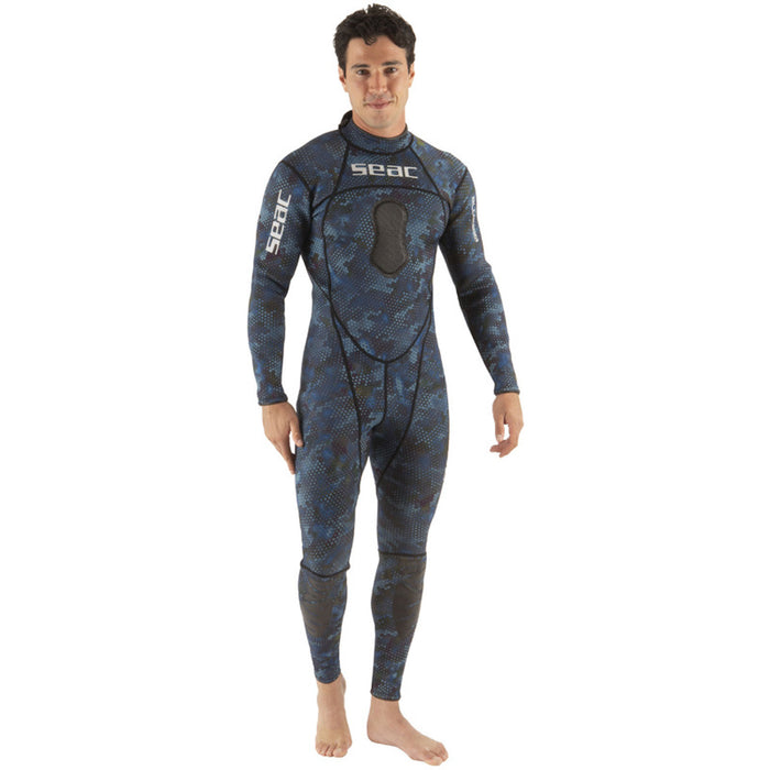 Seac M.Lungo Blue Sea Man One-piece Diving Wetsuit, 1.5 mm, Blue Camo