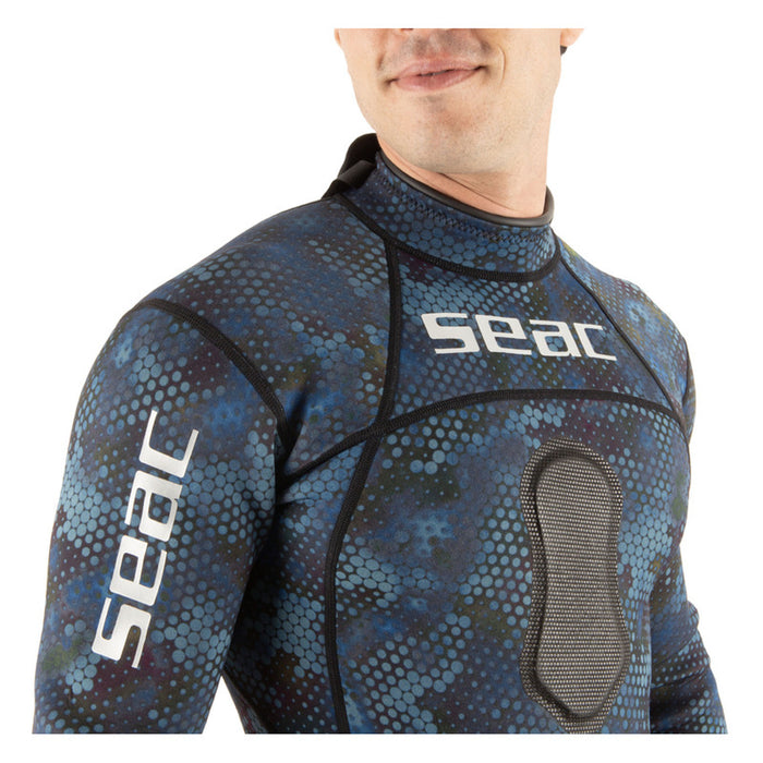 Seac M.Lungo Blue Sea Man One-piece Diving Wetsuit, 1.5 mm, Blue Camo