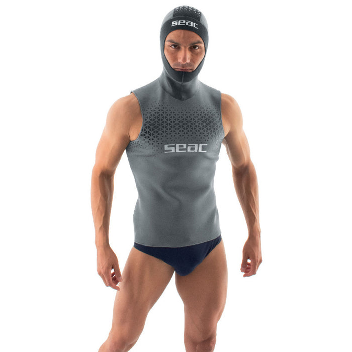 Seac Hoody Man 2.5mm Neoprene Undervest with Hood for Diving Comfort and Warmth