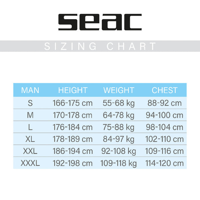 Seac Hoody Man 2.5mm Neoprene Undervest with Hood for Diving Comfort and Warmth