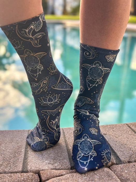 Spacefish Army Eco-Friendly Dive Socks – SPF 50+, Quick-Dry Recycled Fabric, Stretch Fit, One Size