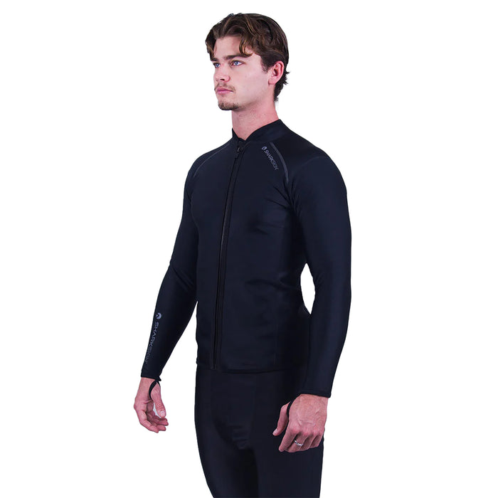 Sharkskin Men’s Chillproof Long Sleeve Full Zip Top - Windproof Thermal Watersports Jacket