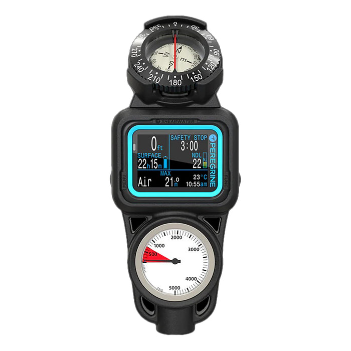 Shearwater Peregrine Console Dive Computer – Full-Color 2.2” Display, SPG & Compass, Wireless Rechargeable, Fully Assembled Console