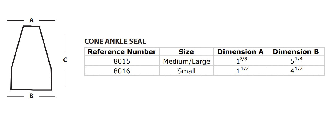 Gear Up Guide Replacement Kit For Latex Cone Style Ankle Seal